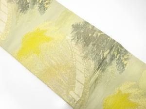 アンティーク　竹林に堀模様織出し袋帯（材料）